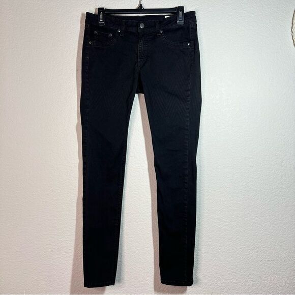 Rag & Bone Chevron Ombre Black Low Rise Skinny Legging Jeans Women's Size 28‎ - Picture 1 of 13